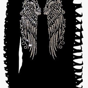 Women’s 2x 18/20w rhinestone bling angle wings top